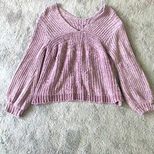 Off the shoulder chenille sweater